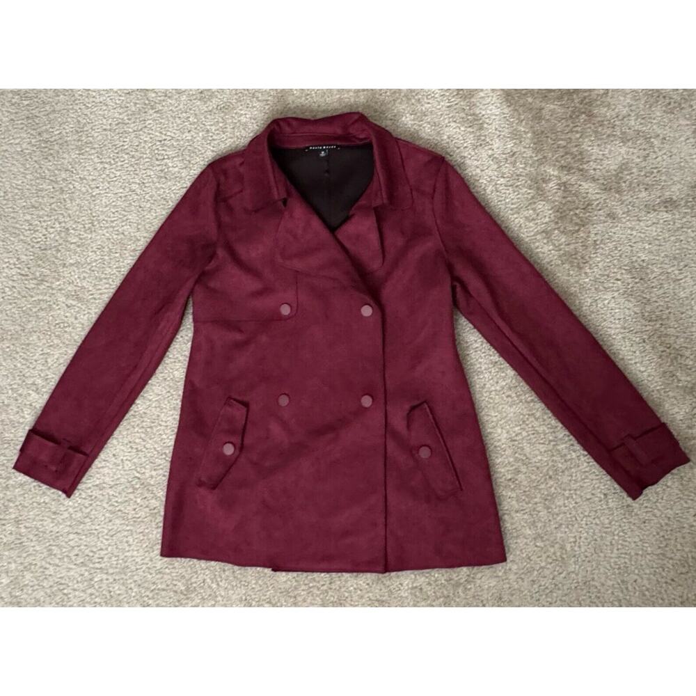 Haute Monde Suede Button Deep Dusty Rose Coat Jacket Women’s Size Medium NEW